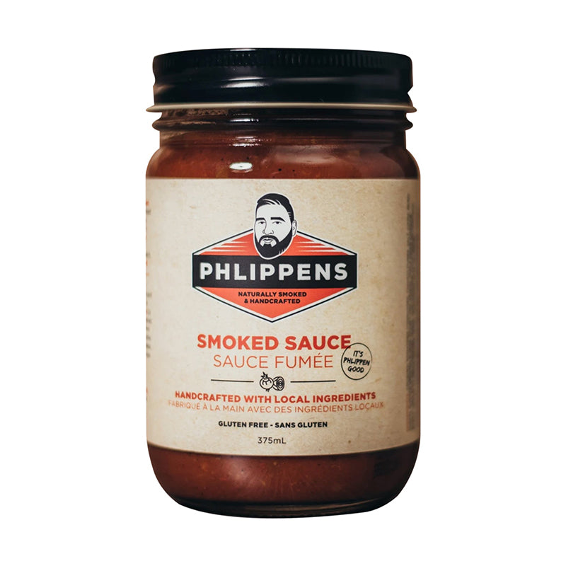 375 ml bottle of handcrafted Phlippens Smoked Sauce, made local.