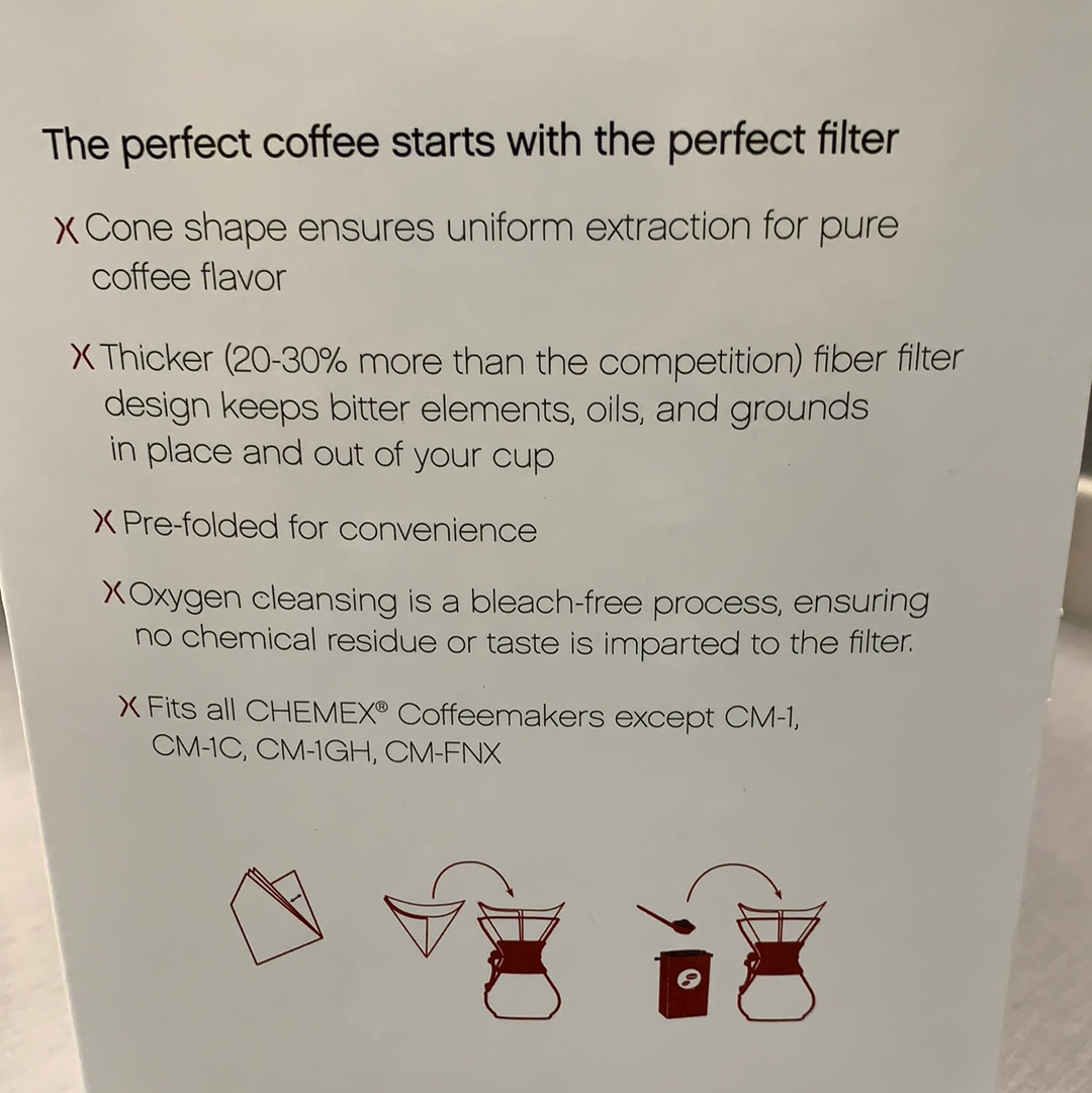 Information about the Chemex Coffee Filters.