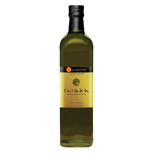 Ontario local vendor, Iliada Kalamata Greek Extra Virgin Olive Oil in a 250ml Glass Bottle.
