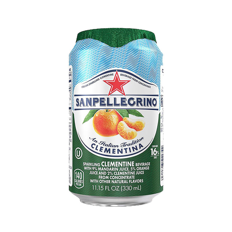 Can of San Pellegrino in Clementine flavour.